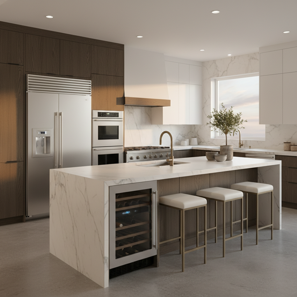 Luxury modern kitchen with premium appliances